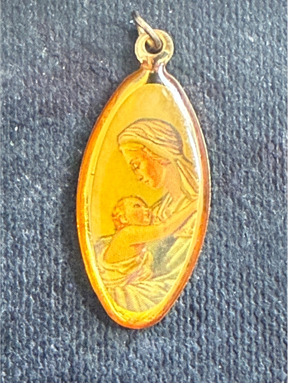 Vintage Religious Mother and Child Pendant Charm